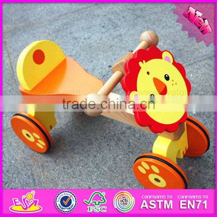 2016 high quality baby wooden lion toy car W16A025