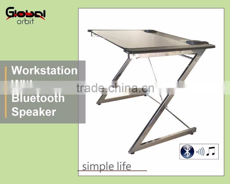 Built-in Speaker Workstation Desktop Computer Table With Bluetooth Speaker