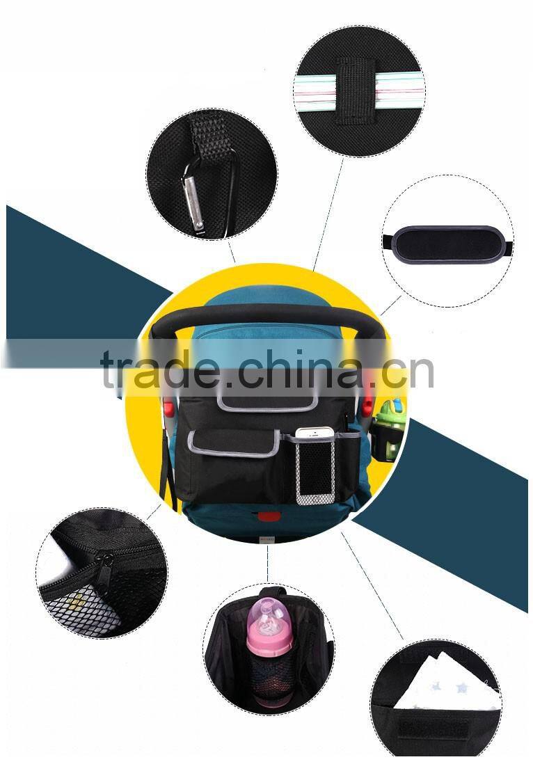 High quality 600D polyester diaper bag for baby troller