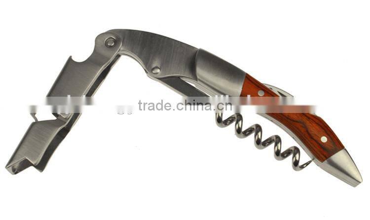 2015 new barman helper wine opener corkscrew with wood handle