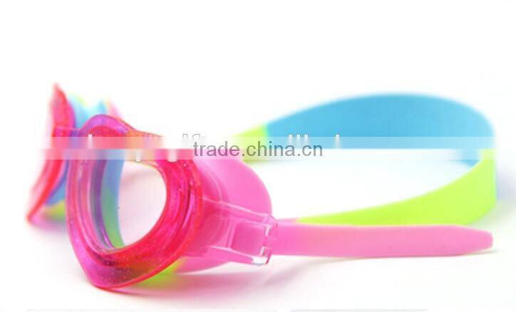 2016 Fashionable Heart Design Lens Swimming Goggles With Anti Fog