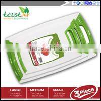 3 Piece Plastic Cutting Board Set - Acrylic Polypropylene Plastic - Dishwasher Safe