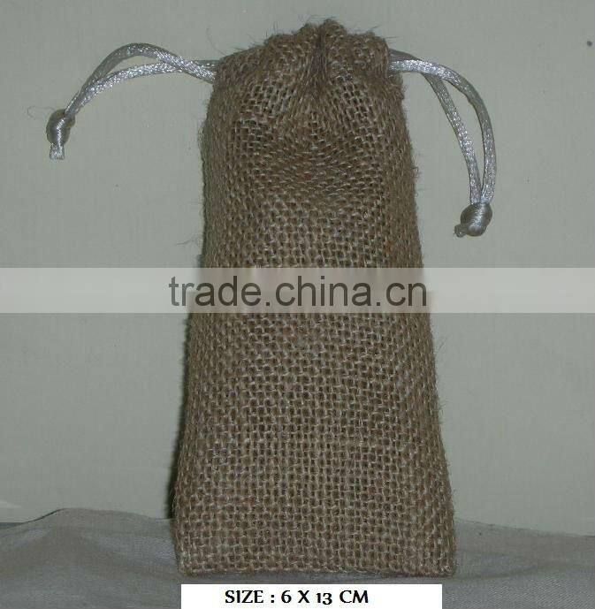 Jute drawstring fancy gift pouch