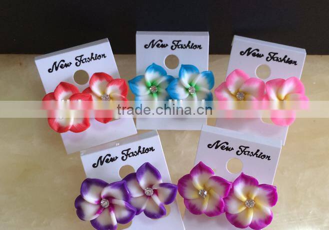 Hot sell Hawaiian plumeria Flower stud earring Designs for Women
