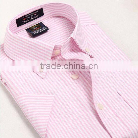 2013 cotton man's short sleeve oxford shirts men button down collar stripes oxford shirts for man