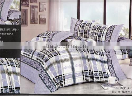 flower design digital printing diamond velvet microfiber bed sheet