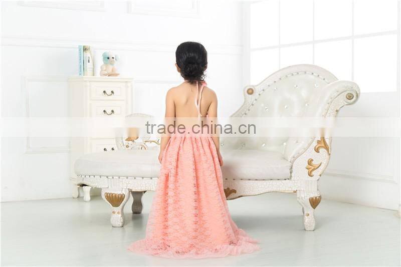 2017 Fashion Girl Lace Dress Long Baby Princess Dresses Fancy Kids Wear party dress