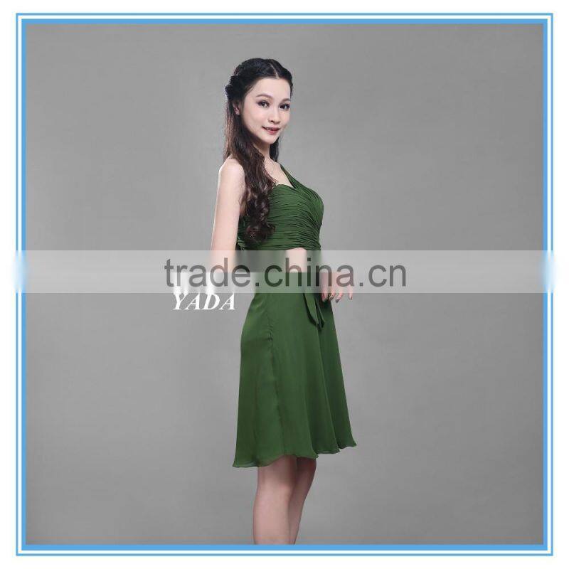 Fashion Handmade Smocking Sexy Chiffon Women's Evening Dress 2016