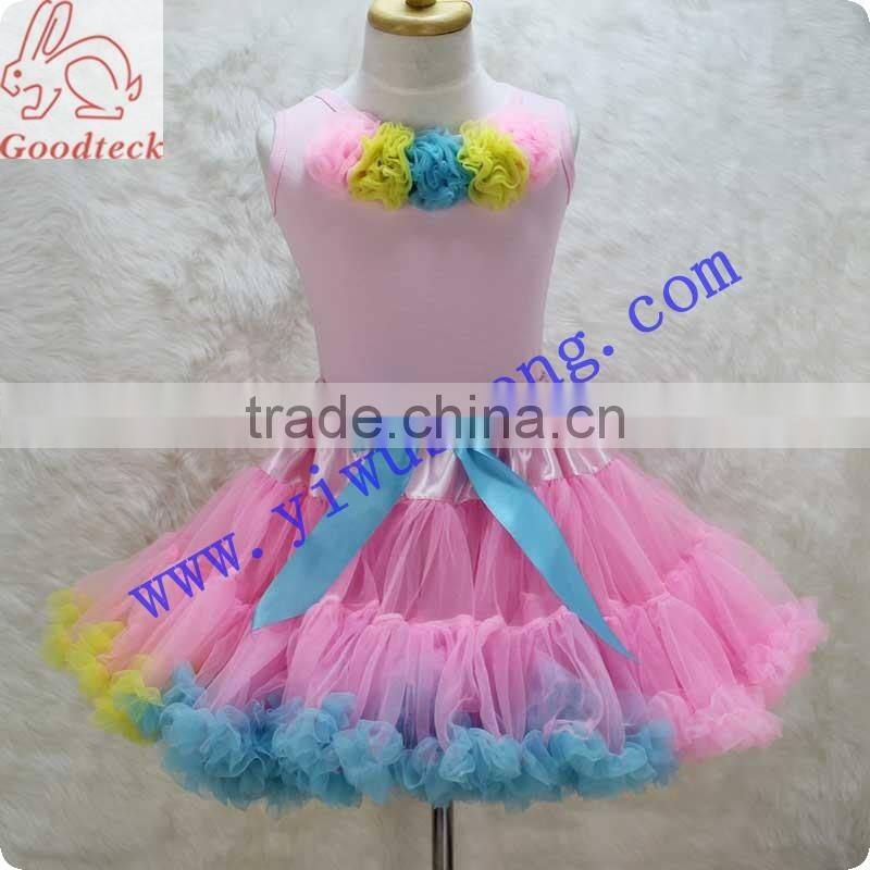 Hot sale cotton shirts, colorful pettiskirts, kids pettiskirt set,pettitops