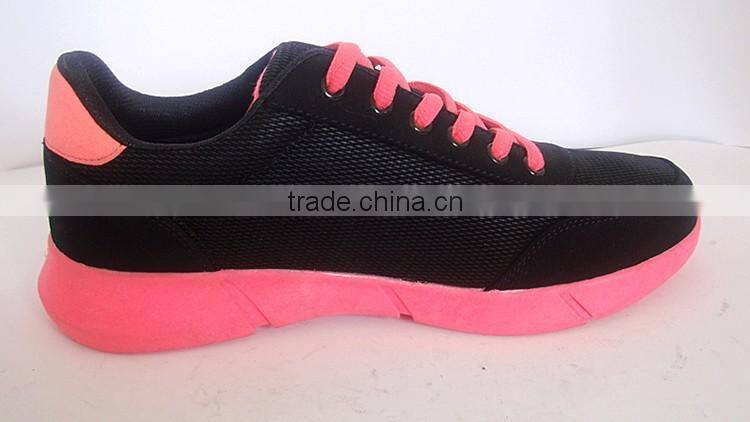 2017 black mesh upper PU pink outsole shoes women sport