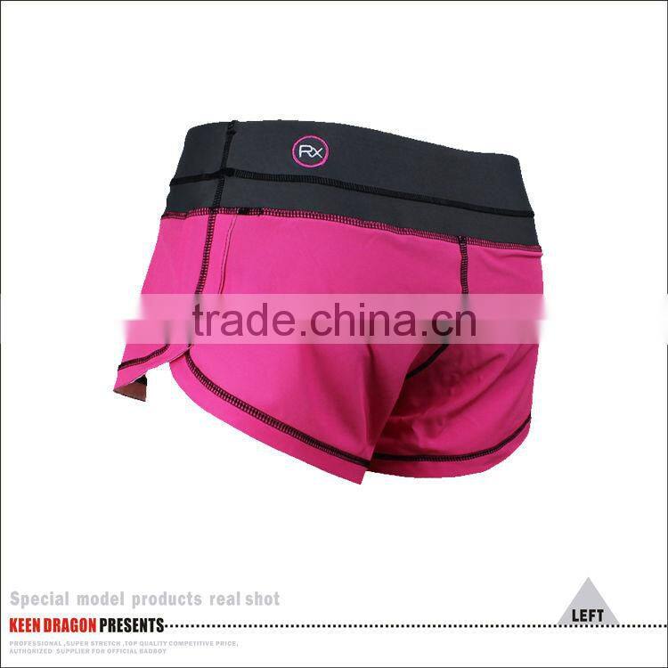 2014 new Lady's new sport short 4 way stretch pink mma shorts