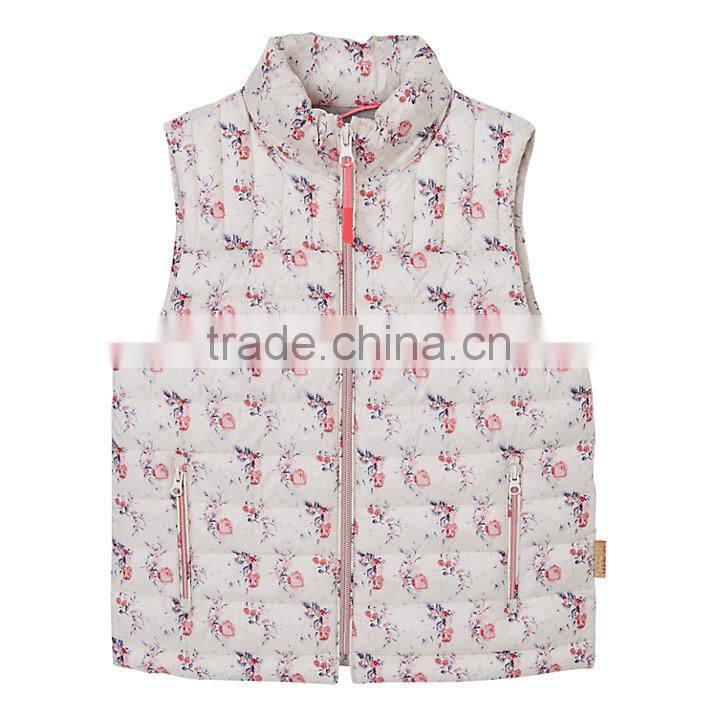 Kids Girls' Polyester Printed Stylish Quilted Padding Vest