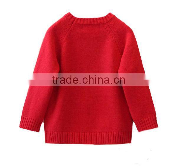 Popular Deer Deisgn Red Christmas Sweater Custom Knitting Patterns Christmas Pullover