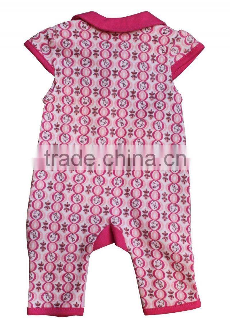 Sweet Baby Girls Romper Newborn Baby Summer Causal Romper Short Sleeve Round Neck