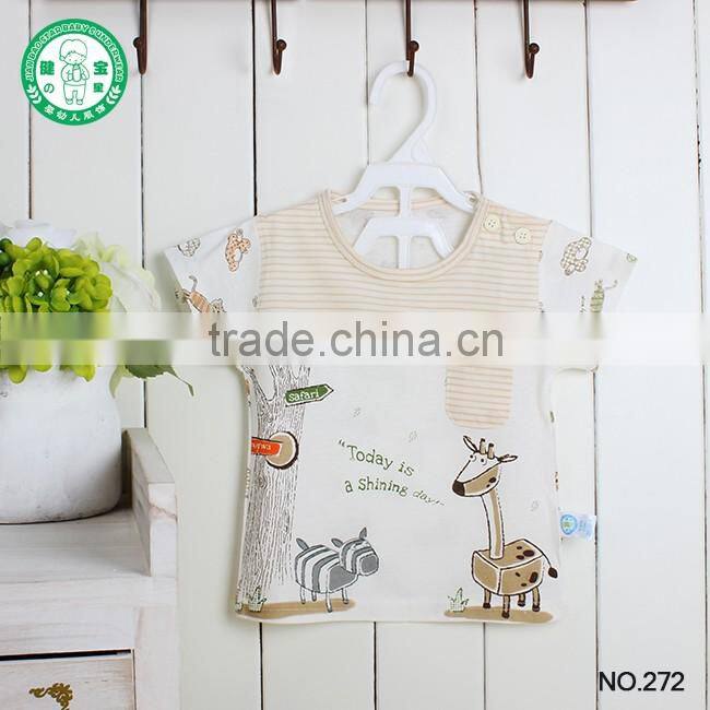 100% cotton summer custom cartoon printing newborn baby t-shirt clothes