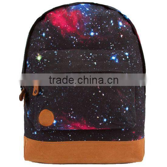 Custom printed blank canvas galaxy school backpack