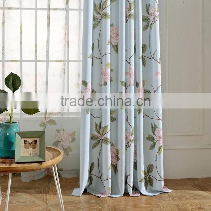Fashion Style Floral Designs Curtains Fabrics For Living Room