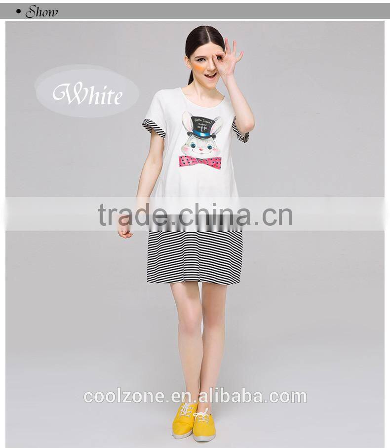 100% Cotton Maternity Dress Cute Outdoor Pregnancy Clothes Shortsleeve Dress Wholesale Maternity Clothing