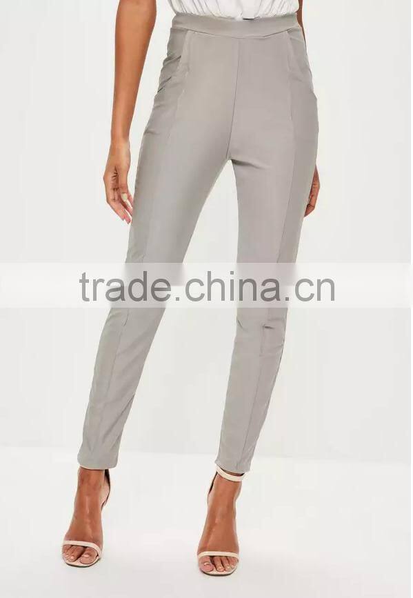 New design women stylish formal slim cigarette linen casual pant patterns