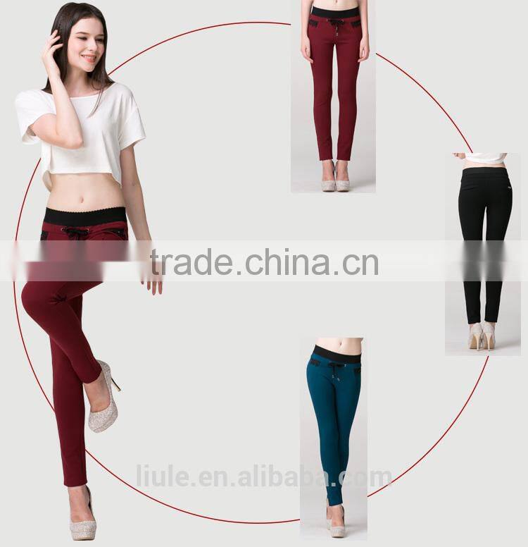 Fashionable cheap casual black women tight pants
