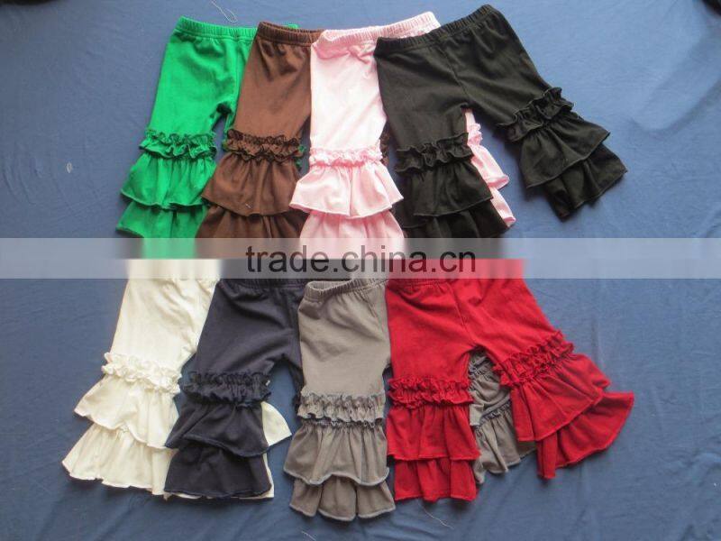 XF-097 Pretty icing ruffle child pants trouser soild color icing ruffle pants