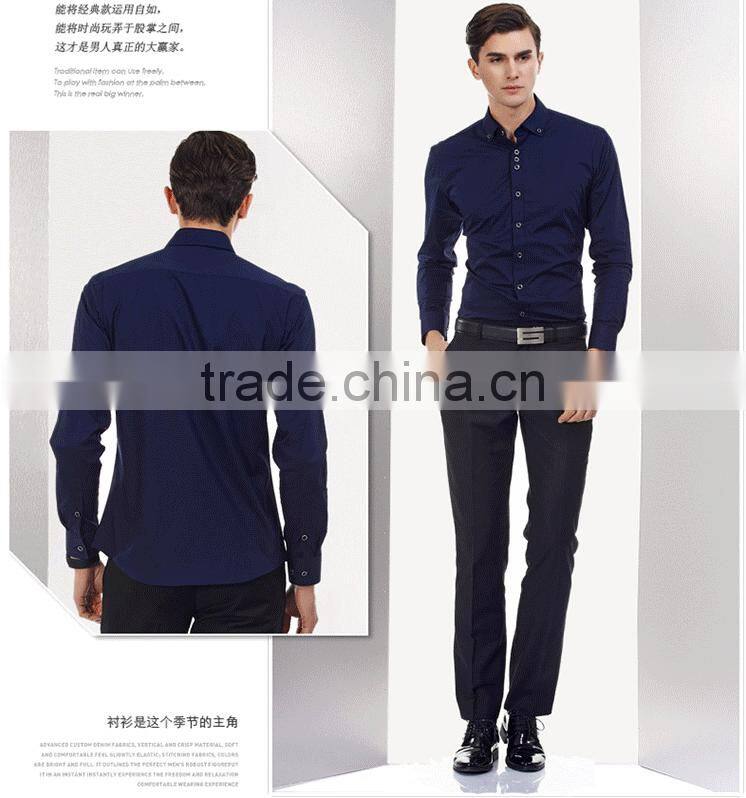 2015 alibaba top sale classic 100% cotton korean style slim fit mans long sleeve shirt for oem