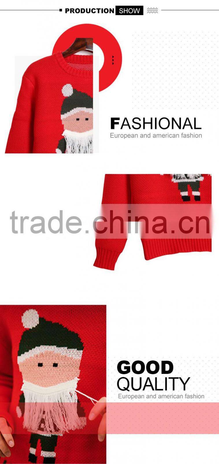 popular items custom ugly christmas mens jumpers crew neck wholesale sweatshirt with cotton fabric