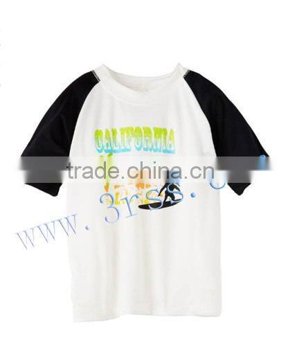 2014 black and white UPF50+ rash guard for teenager