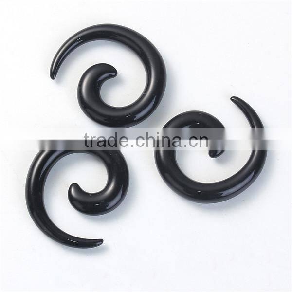 3mm Acrylic Ear Stretcher Expander Spiral Black Ear Expander Ear Plug