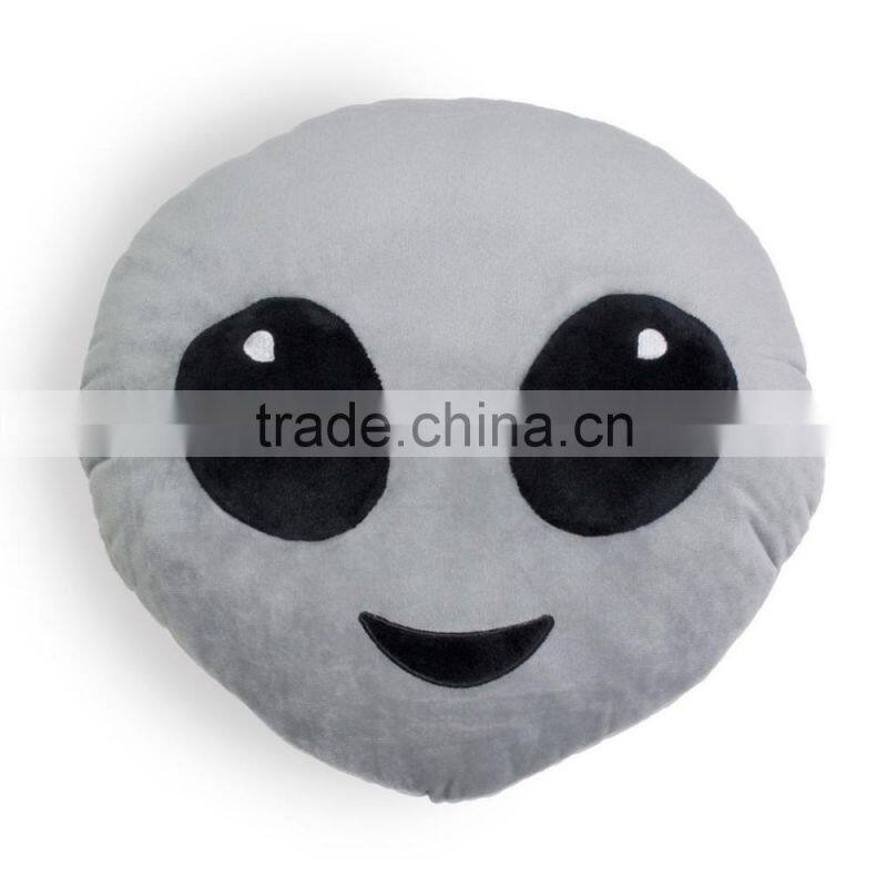 soft plush material stuffed pillows alien emoji pillow