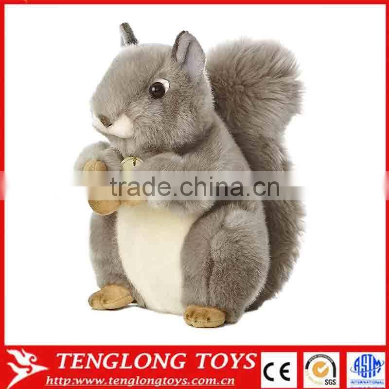 Cute custom stuffed gray plush squirrel toy