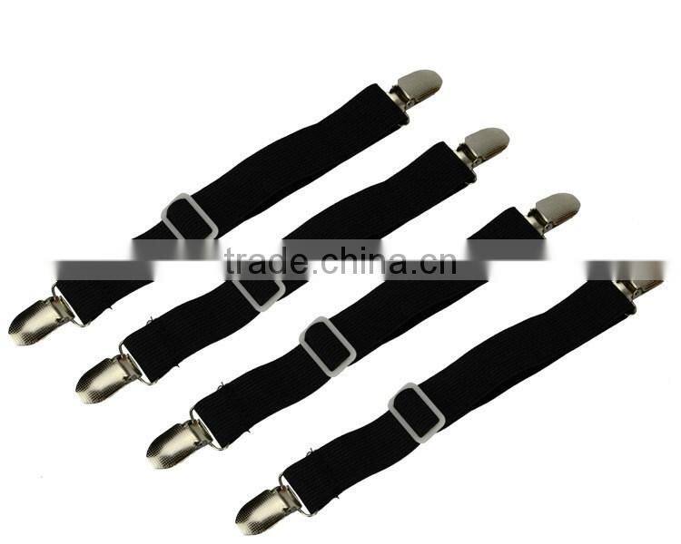 Adjustable Bed Sheet Corner Holders Elastic Grippers Suspenders Holder Straps 4 Pack