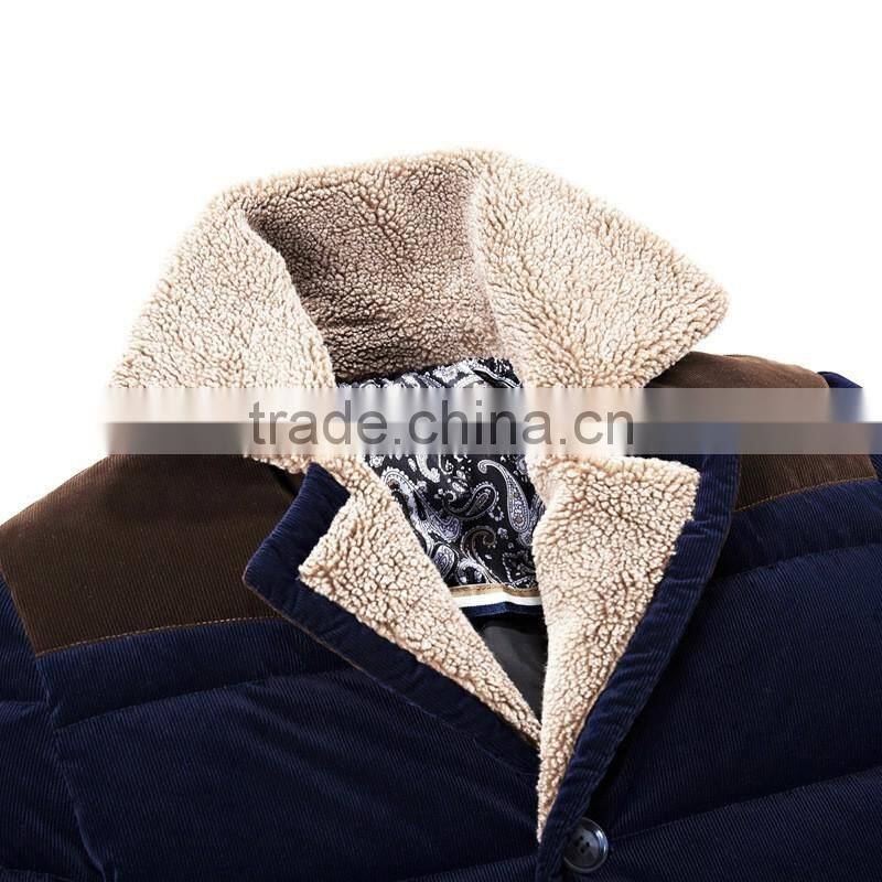 2016 Custom Fur Hood Hollow-cotton Padded Woodland Men Winter Jacket
