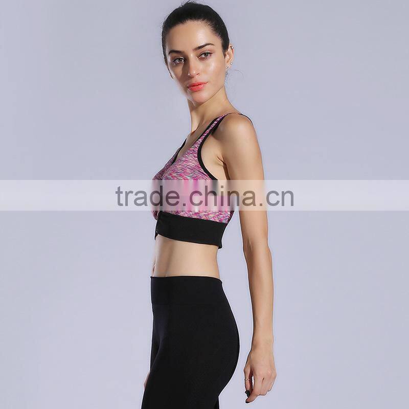 Women's Zip Front Wireless High Impact Active Yoga Sports Bras