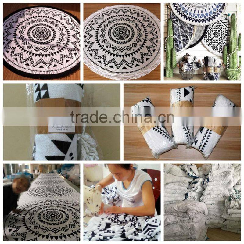 Hot Selling Printed Mandala Microfiber Beach Towel Round