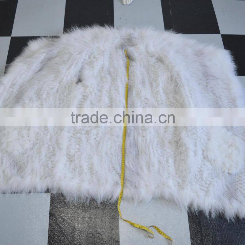 SJ818 Natural Color Real Fox Knit Winter Fashionable Vest