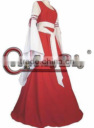 Red Medieval Victorian Ball Gown Dress Costume Marie Antoinette Dress Halloween Cosplay Costume