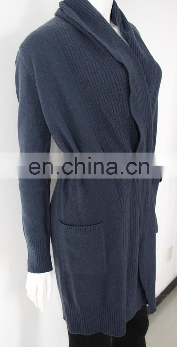 Hot sale 12gg women pure cashmere cardigan with pockets