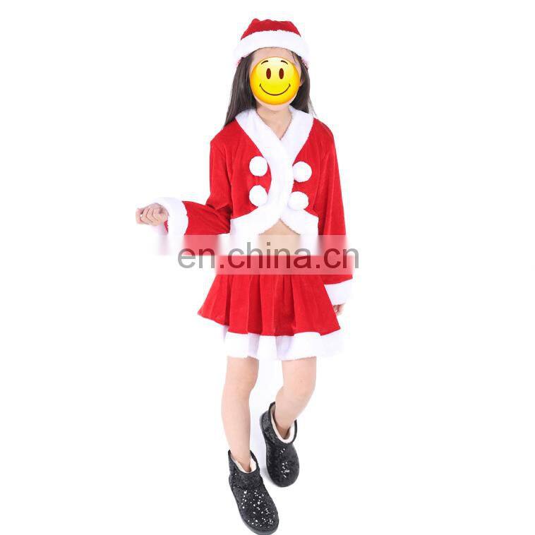 New products high quality unique Christmas santa claus dress costumes for kids MFJ-0091