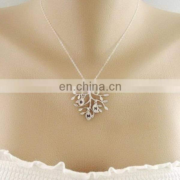 Delicate letter B M N deer antler pendant necklace jewelry
