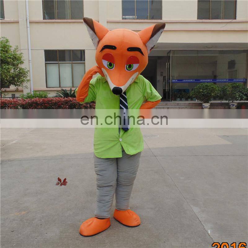 Supply OEM service type fox mascot of animal mascot costume for adult man
