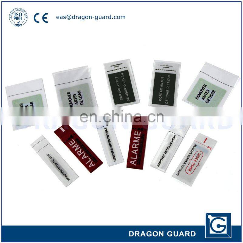 EAS RF / AM woven labels , 8.2 mhz / 58 khz clothing labels , eas woven labels