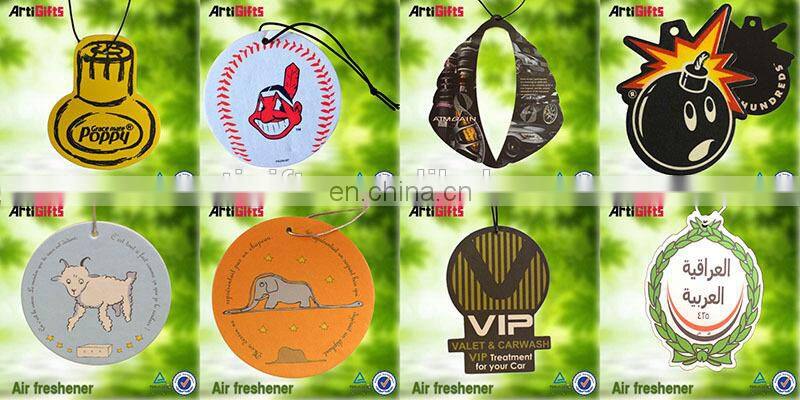 Custom design style absorbent make hanging paper car vent air freshener