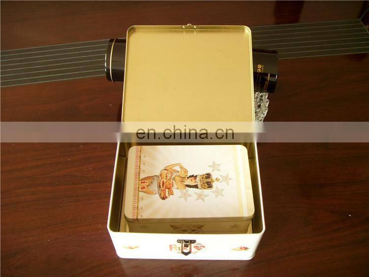 Tin box golden supplier's metal lunch box for kids wholesale