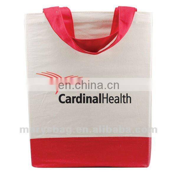 cotton canvas bag with matching colored strap and bottom