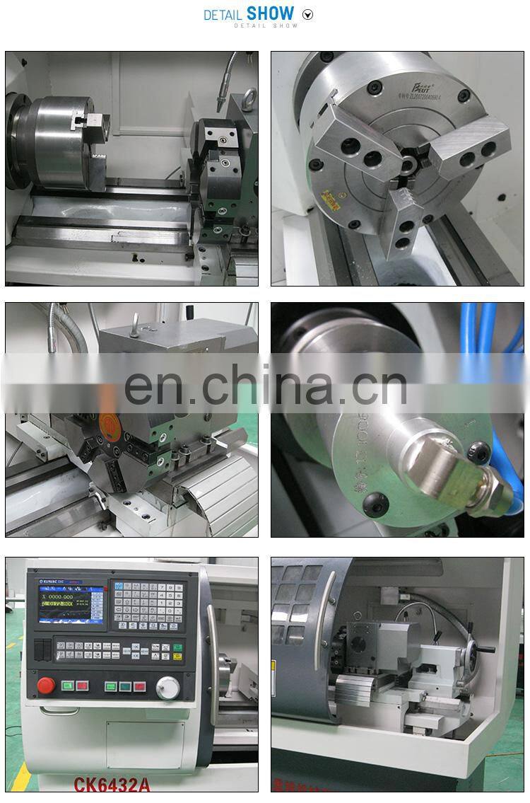 Cheap cnc lathe machine CK6432A with 4 station tool holder