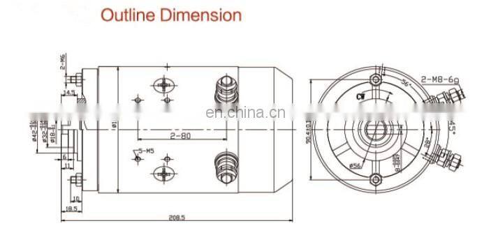 Jinle factory price 12V 1.6KW DC Motor