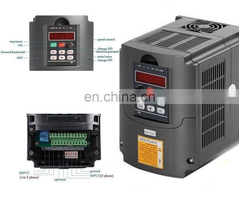 1.5kw air cooled spindle motor 4 bearings 1.5 kw CNC milling spindle & 220v 1.5kw inverter VFD & 80mm bracket & ER11 Collects