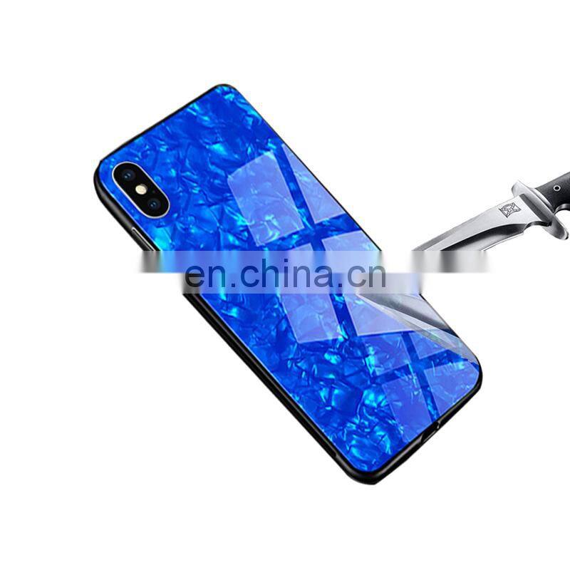 Hot Sale For Iphone 7 8 plus Cell Phone Bluelight Tempered Glass Glass Case Phone Cover Shell