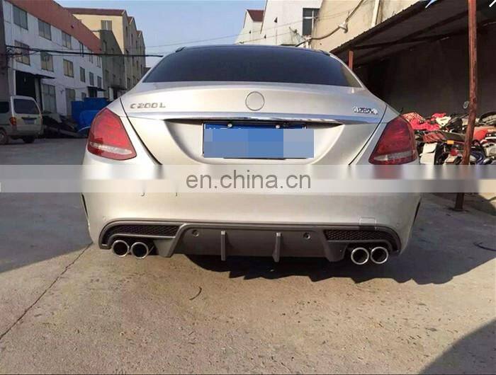 W205 Sport Styling Rear Bumper Diffuser with Exhaust Tips Fit for Mercedes W205